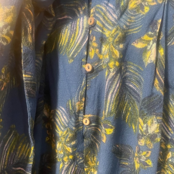 Free People JUMPSUIT Blue w/ Tropical Floral Pattern SIZE 0 "Hot Tropics" Style - Picture 4 of 11